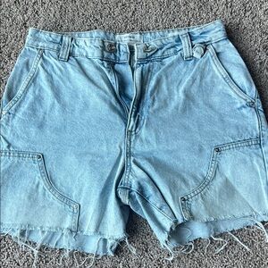 Cotton On High Rise Light Blue Panelled Denim Shorts Size 6